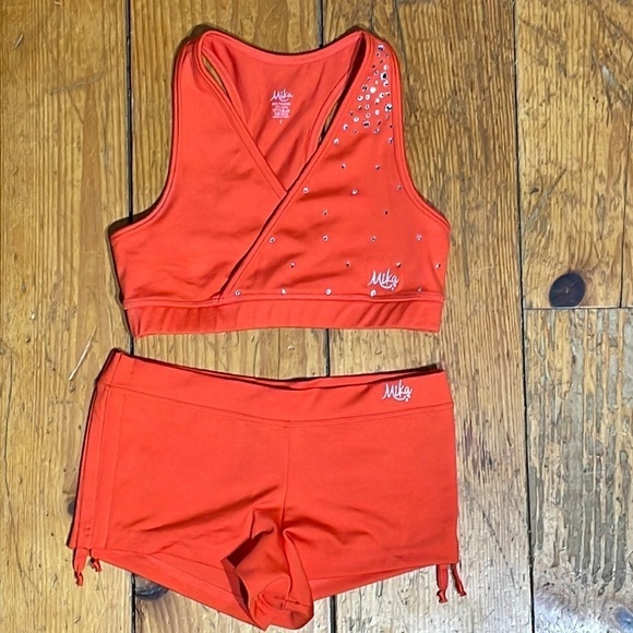 Mika Yoga Wear Tops - Mika Yoga Wear Orange Crop Top
